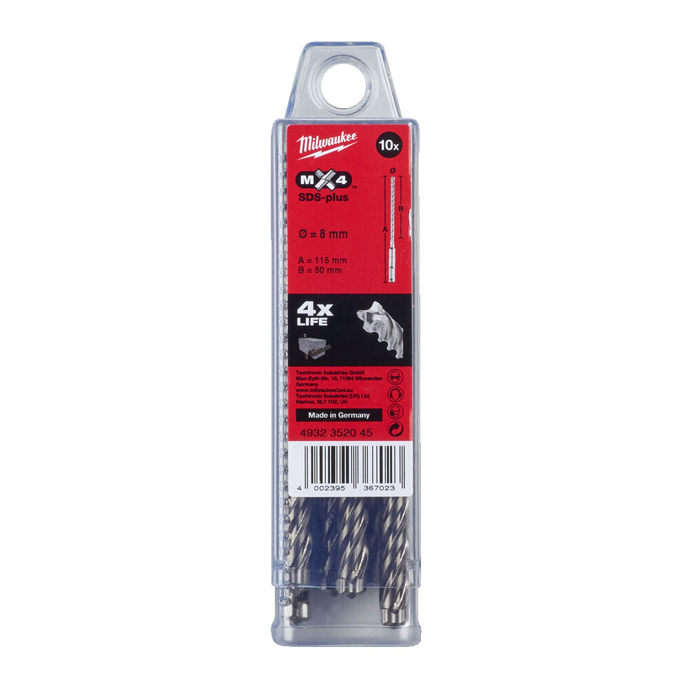 ΤΡΥΠΑΝΙΑ SDS PLUS SET 10τεμ. 8x110mm 4ΚΟΠΩΝ MW