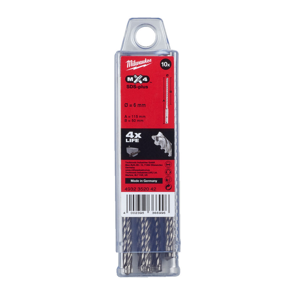 ΤΡΥΠΑΝΙΑ SDS PLUS SET 10τεμ. 6x110mm 4ΚΟΠΩΝ MW