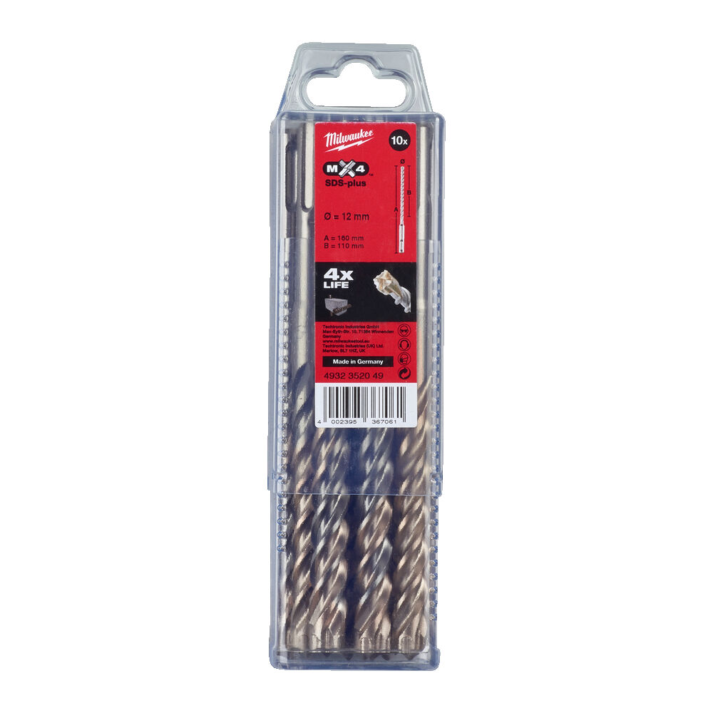 ΤΡΥΠΑΝΙΑ SDS PLUS SET 10τεμ. 12x160mm 4ΚΟΠΩΝ MW