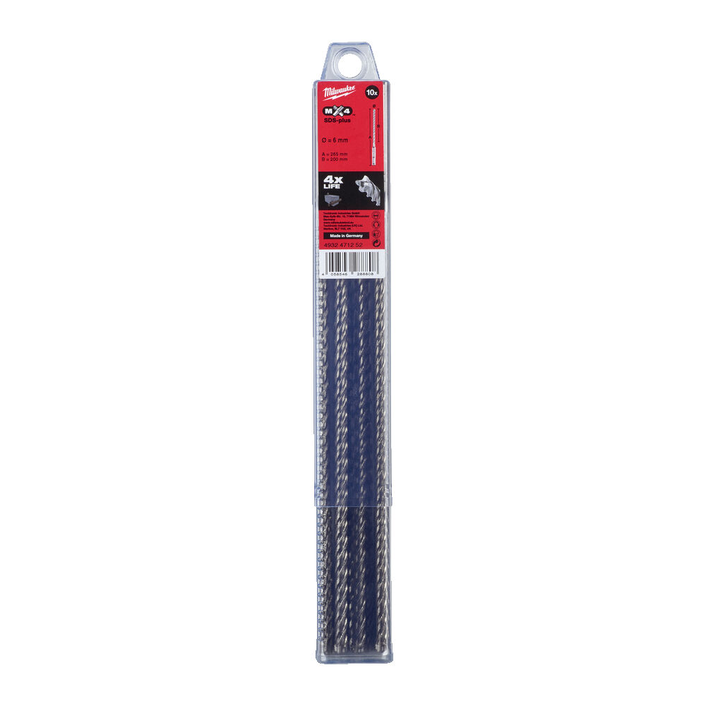 ΤΡΥΠΑΝΙΑ SDS PLUS SET 10τεμ. 6x265mm 4ΚΟΠΩΝ MW