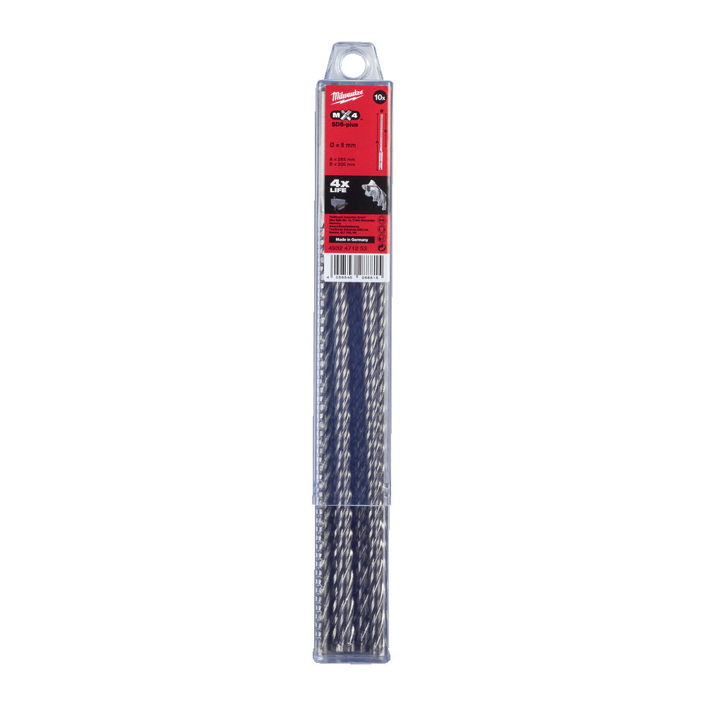 ΤΡΥΠΑΝΙΑ SDS PLUS SET 10τεμ. 8x265mm 4ΚΟΠΩΝ MW