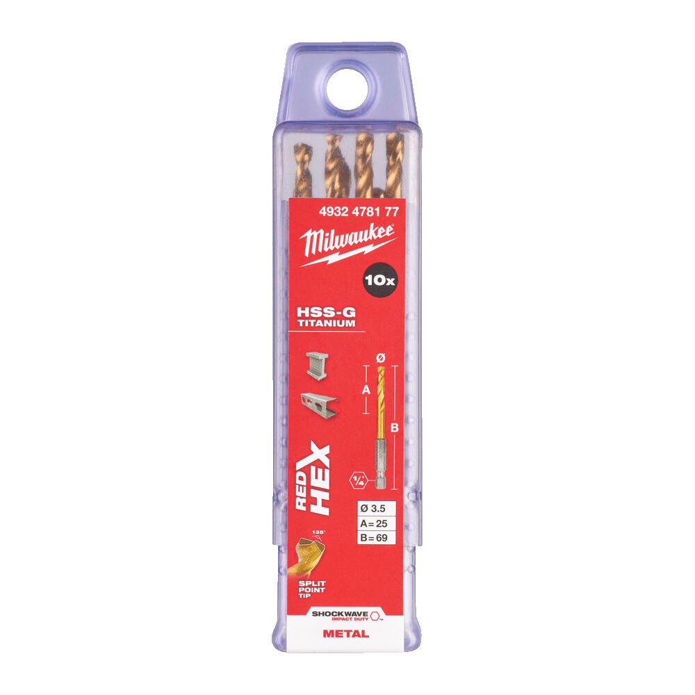ΤΡΥΠΑΝΙΑ ΤΙΤΑΝΙΟΥ 1/4'' 3.5mm SET 10τεμ. MW