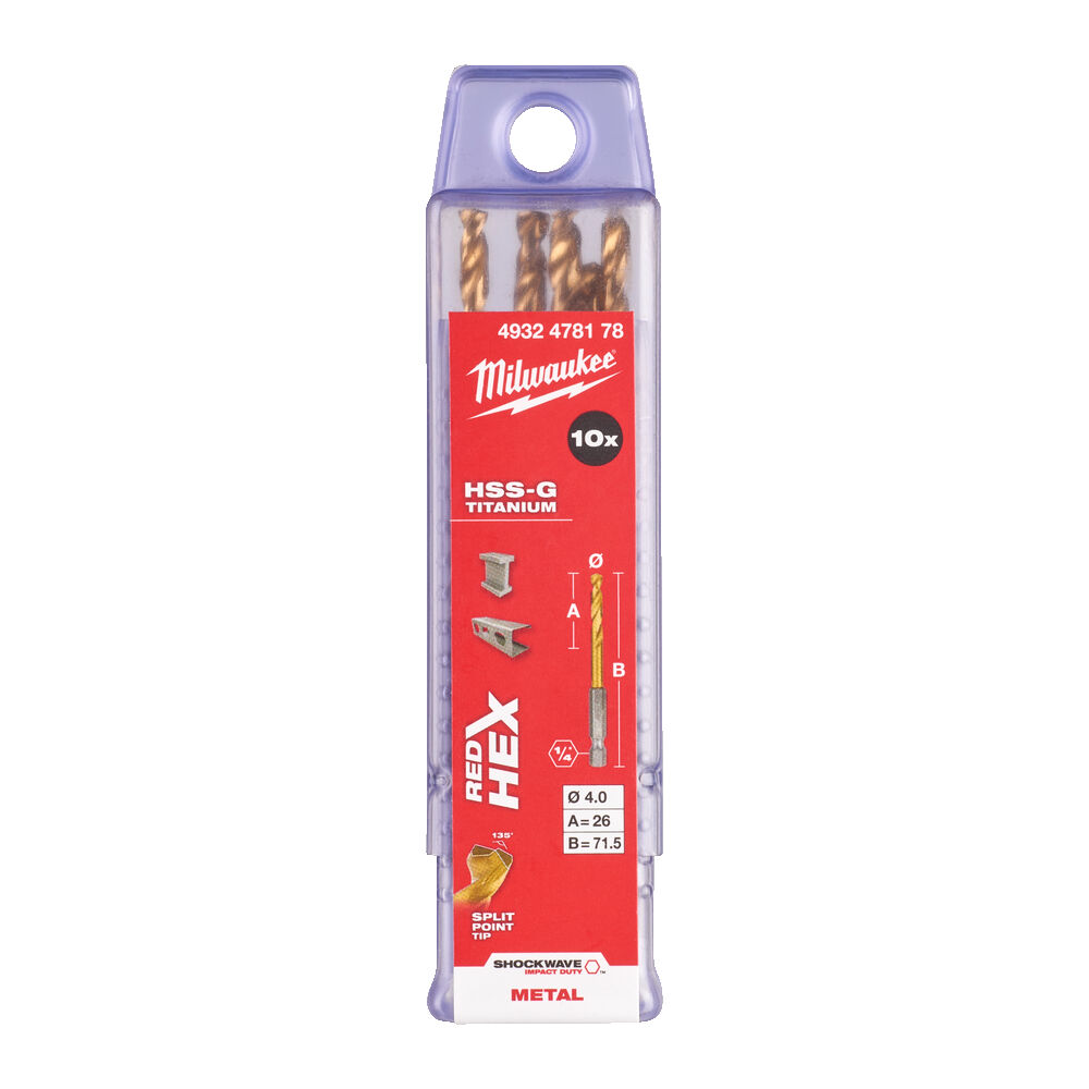 ΤΡΥΠΑΝΙΑ ΤΙΤΑΝΙΟΥ 1/4'' 4mm SET 10τεμ. MW