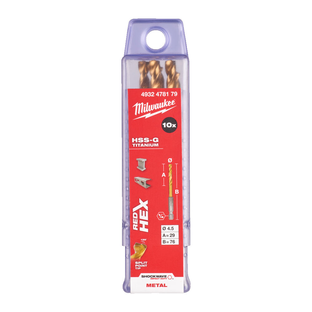 ΤΡΥΠΑΝΙΑ ΤΙΤΑΝΙΟΥ 1/4'' 4.5mm SET 10τεμ. MW