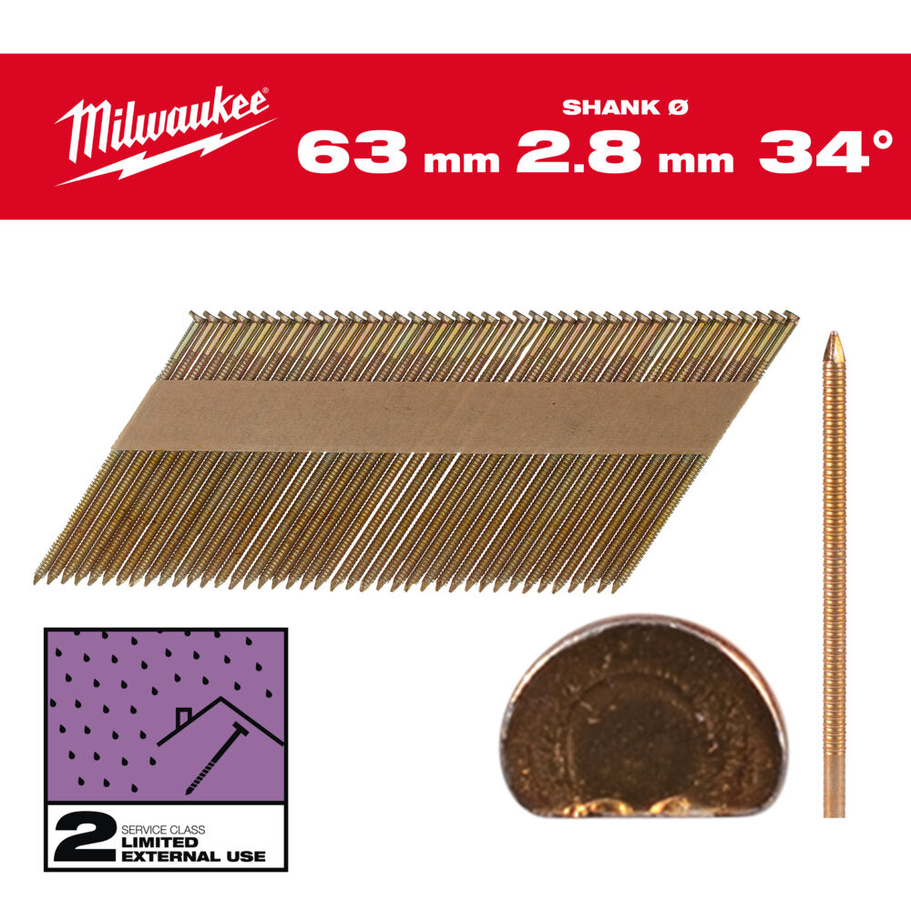 ΚΑΡΦΙΑ D HAID 34° 7.4x2.8/63mm (ΓΑΛΒΑΝΙΖΕ) 2200τμχ MW